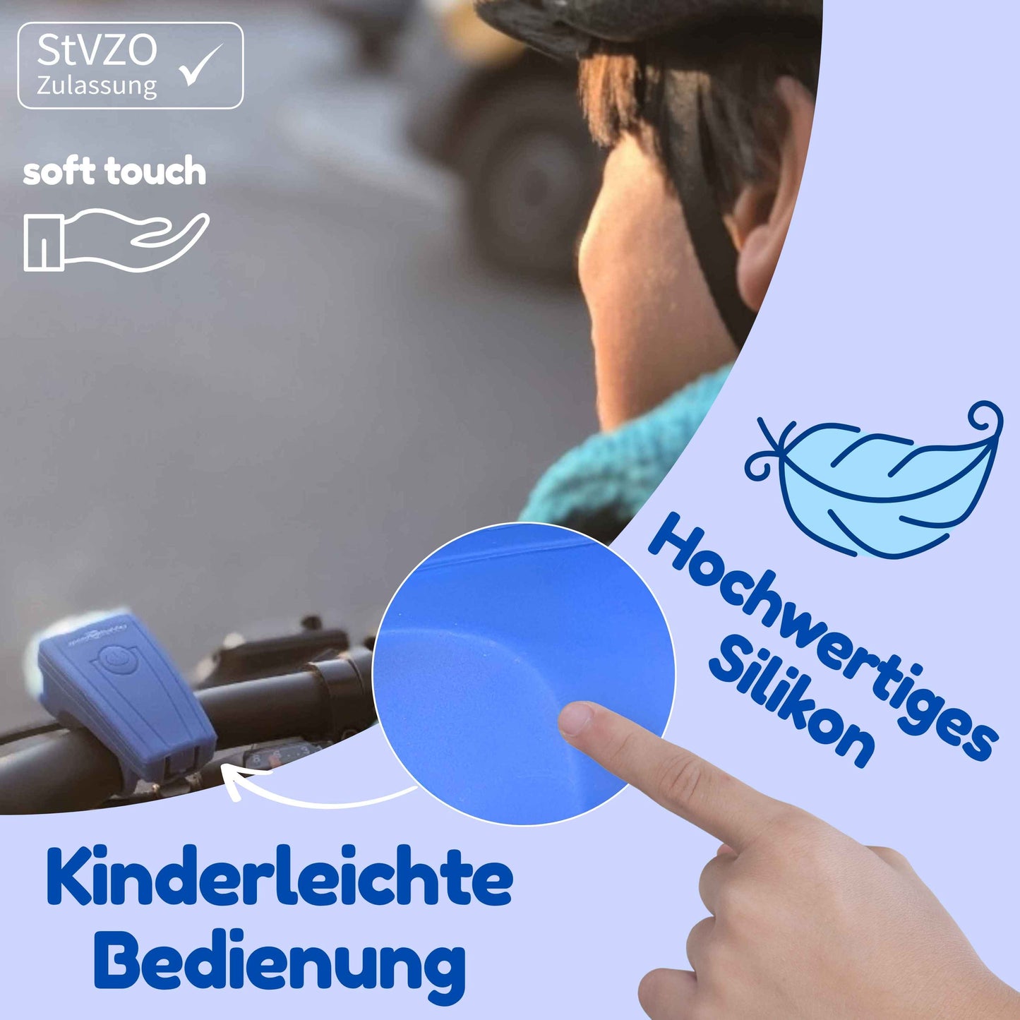 Speed Buddies Set Fahrradlichter Kinderfahrrad (StVZO) USB-C, Set (blau/bau)