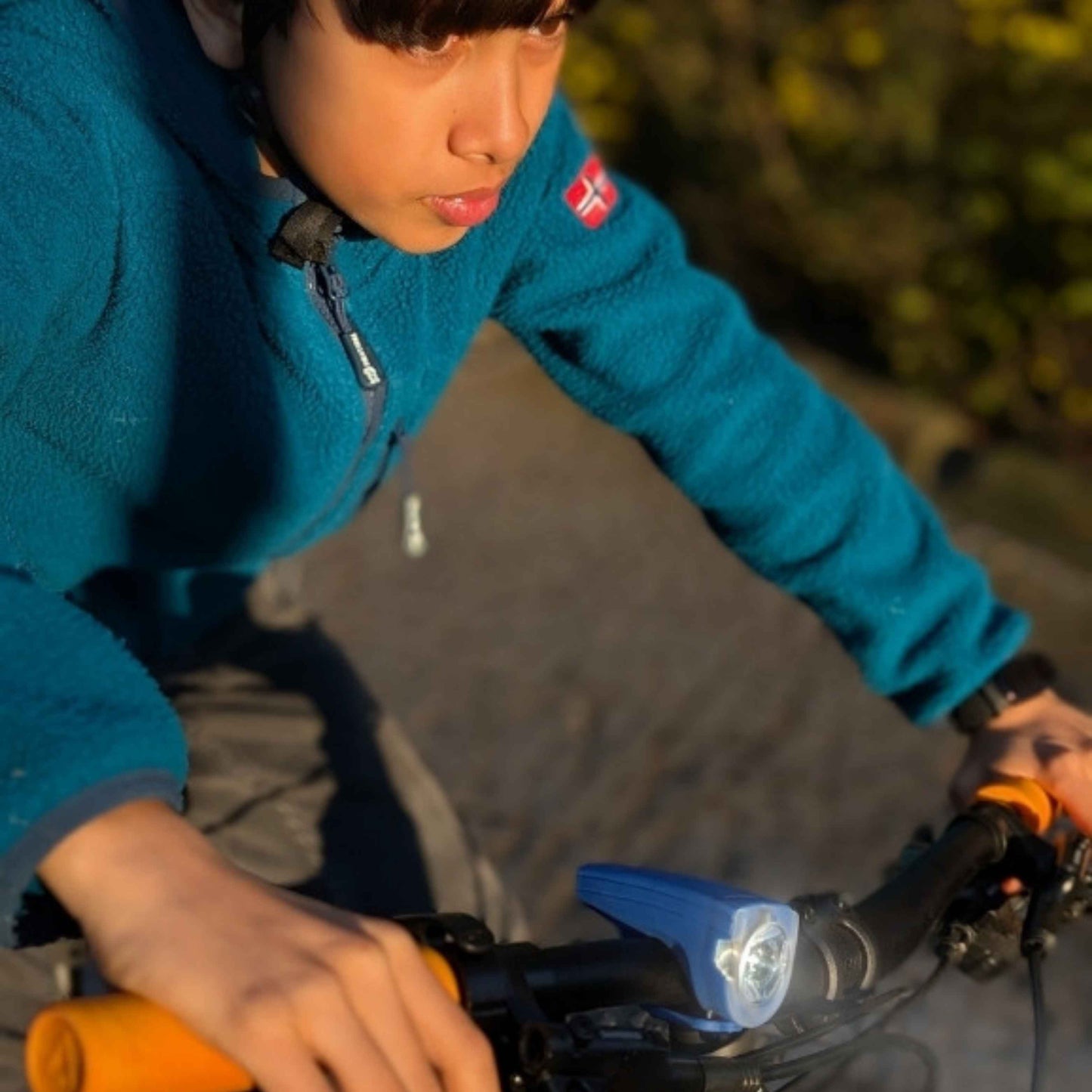 Kinder-Fahrradlicht (StVZO) USB-C, Frontlicht (blau)