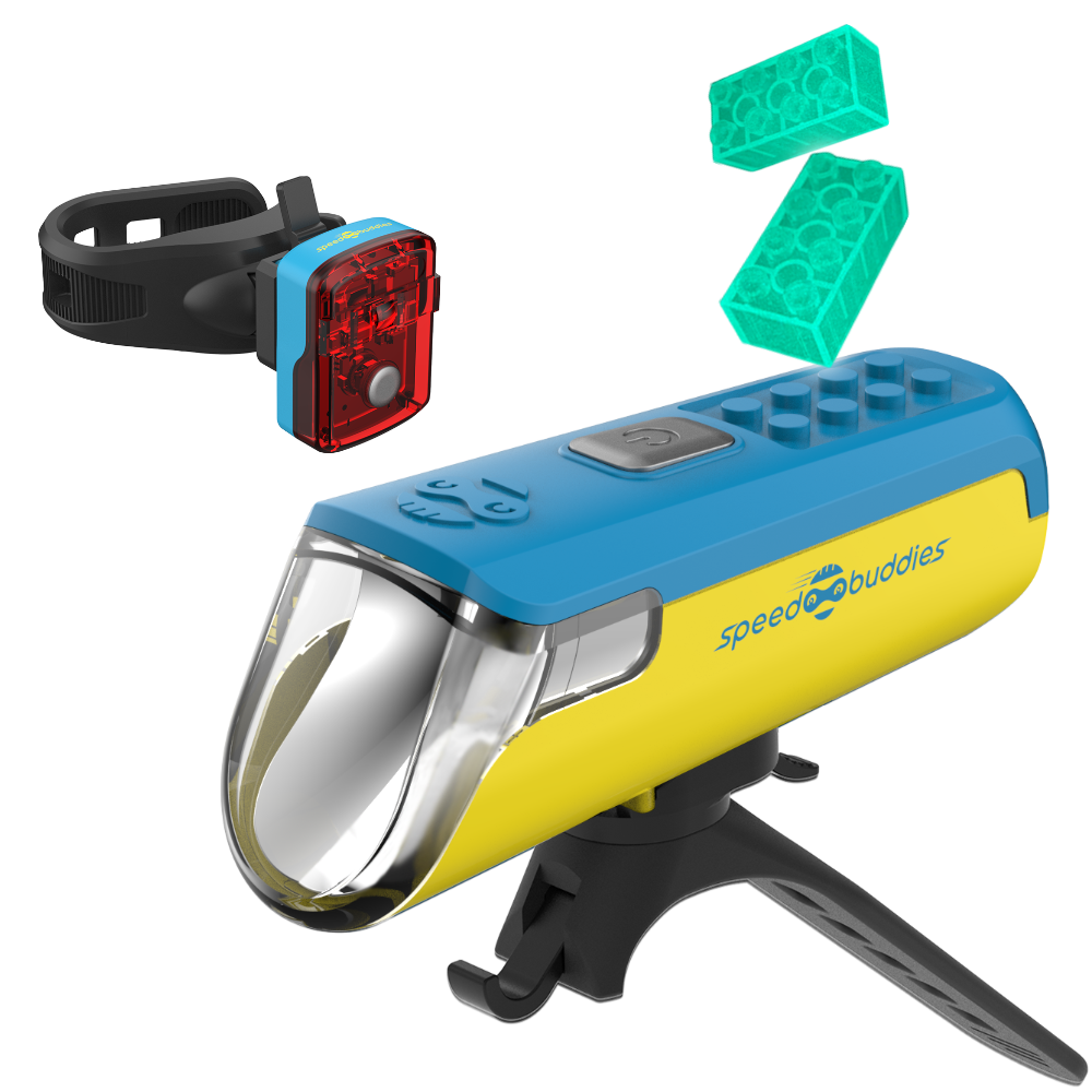 Speed Buddies Fahrradlicht Kinderfahrrad (StVZO) USB-C, Set (gelb/blau)