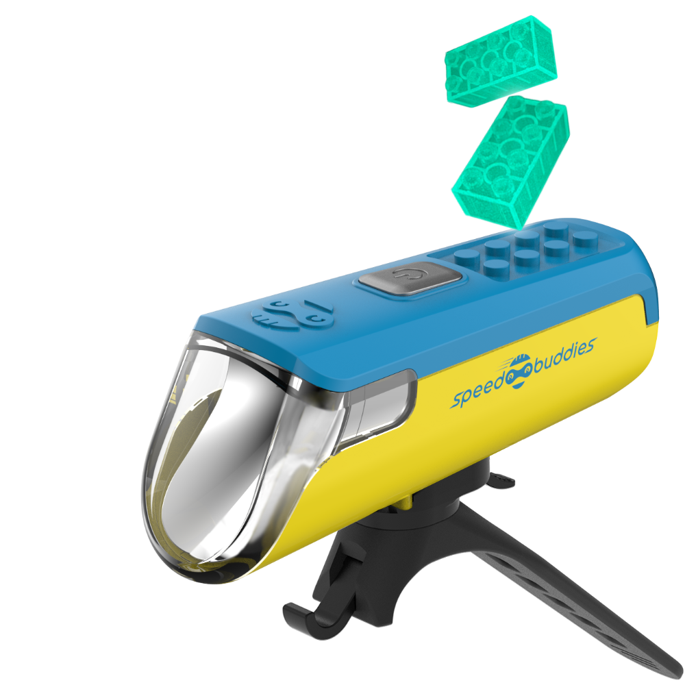 Speed Buddies Children's Bicycle Light with Magic Bricks® - Grippy (blue/yellow)