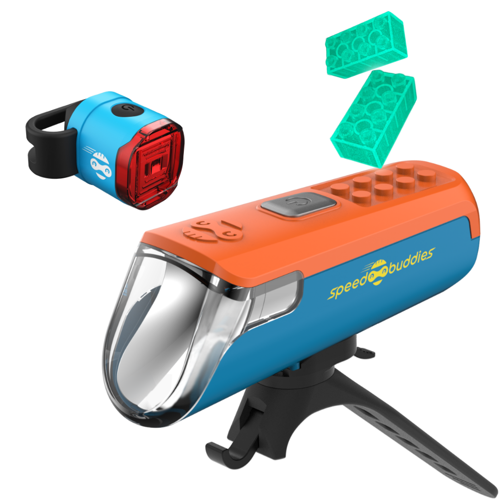 Speed Buddies Fahrradlicht Kinderfahrrad (StVZO) USB-C, Set (blau/orange)