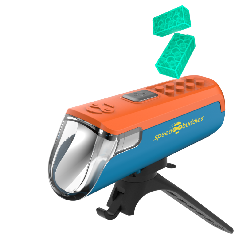 Speed Buddies Children's Bicycle Light with Magic Bricks® - Zack (orange/blue)