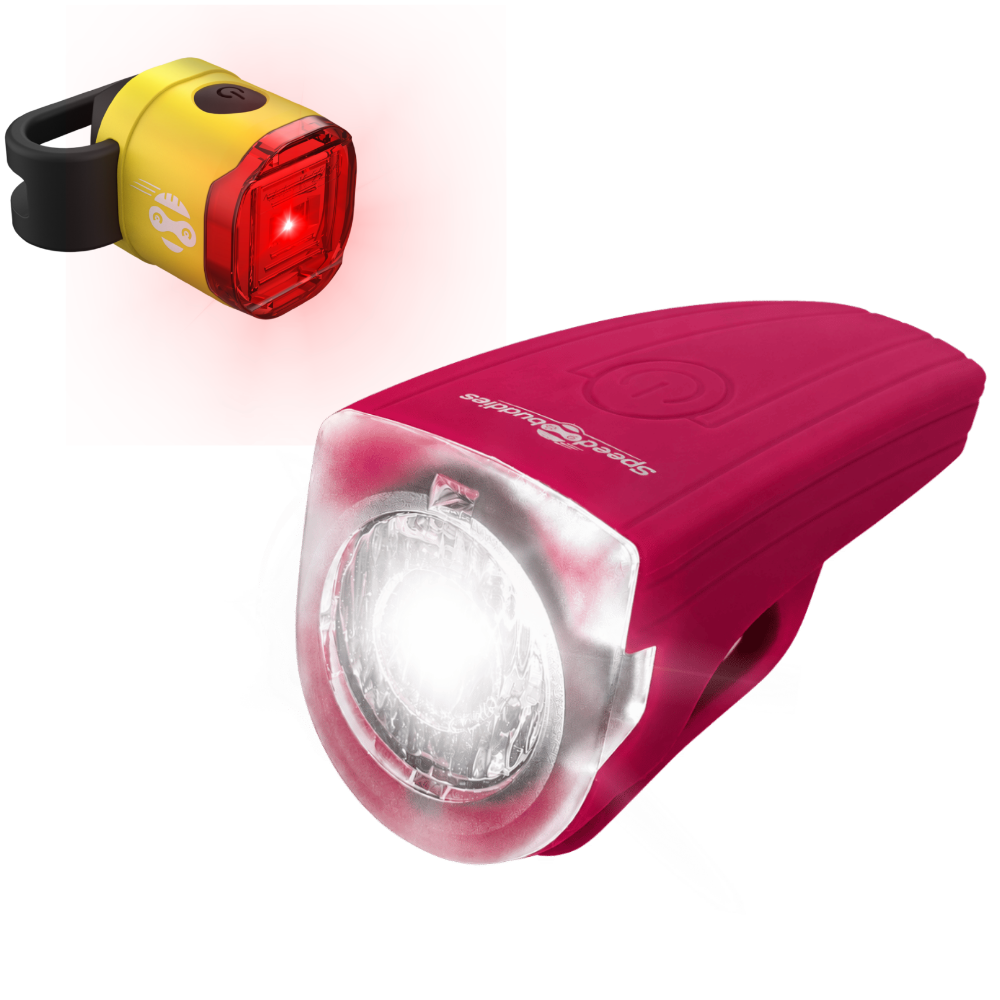 fahrradbeleuchtung set kinder Kinder Fahrradlicht Set Rocket – Magenta Gelb
