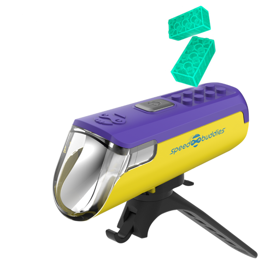 Speed ​​Buddies children's bicycle light with Magic Bricks® - Tila (purple/yellow)
