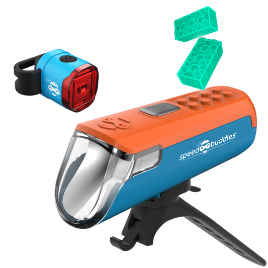 Speed Buddies Fahrradlicht Kinderfahrrad (StVZO) USB-C, Set (blau/orange)
