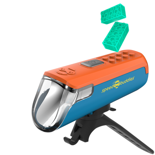 Speed ​​Buddies Children's Bicycle Light with Magic Bricks® - Zack (orange/blue)