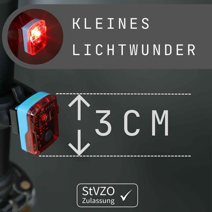 Kinder Fahrradlicht Set Max Duo – StVZO Front- & Rücklicht USB-C Gelb/Blau