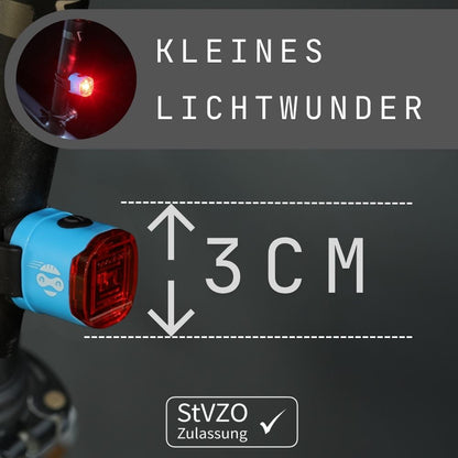 Kinder Fahrradlicht Set Zack – Frontlicht & Rücklicht Blau/Orange Blau