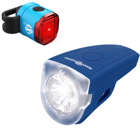 Kinder Fahrradlicht Set Rocket – Blau Blau