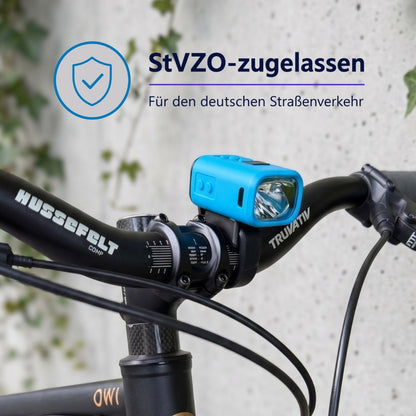 NANO Kinder-Fahrradlicht Blau – StVZO Frontlicht mit USB-C