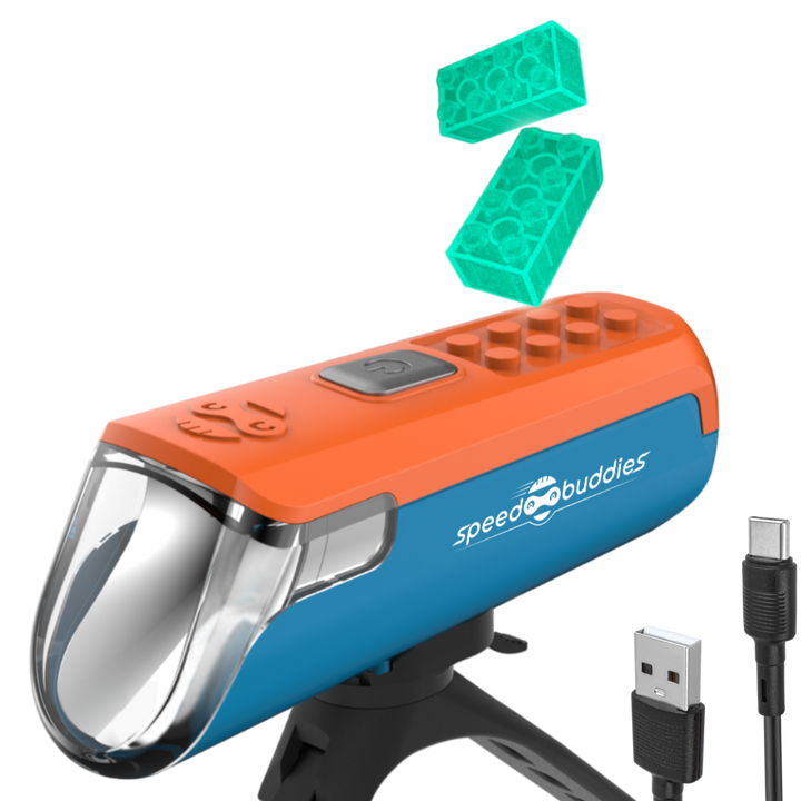 Kinder Fahrradlicht Max – StVZO Frontlicht Blau/Orange