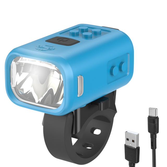NANO Kinder-Fahrradlicht Blau – StVZO Frontlicht mit USB-C