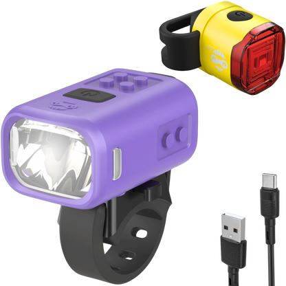 Speed Buddies Nano Duo Fahrradlicht Set Lila Gelb USB-C StVZO