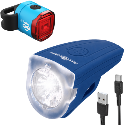 Speed Buddies Rocket Duo Fahrradlicht Set Blau USB-C StVZO