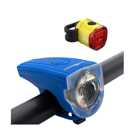Speed Buddies Set Fahrradlichter Kinderfahrrad (StVZO) USB-C, Set (blau/gelb)