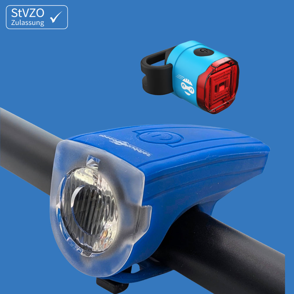 Speed Buddies Set Fahrradlichter Kinderfahrrad (StVZO) USB-C, Set (blau/bau)