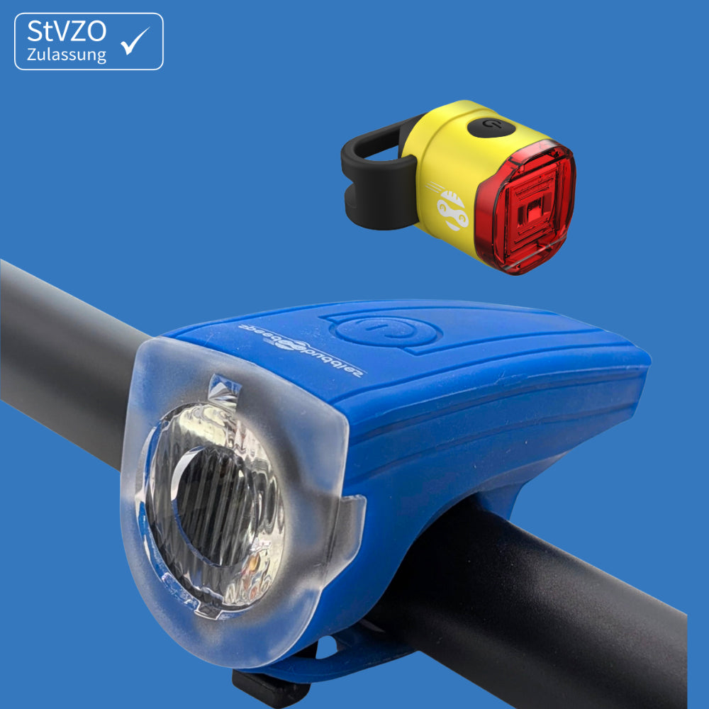 Speed Buddies Set Fahrradlichter Kinderfahrrad (StVZO) USB-C, Set (blau/gelb)