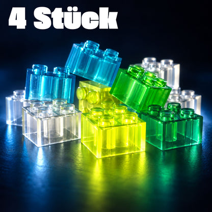 Speed Buddies Magic Bricks® – 4 nachleuchtende 2×2-Klemmbausteine für NANO