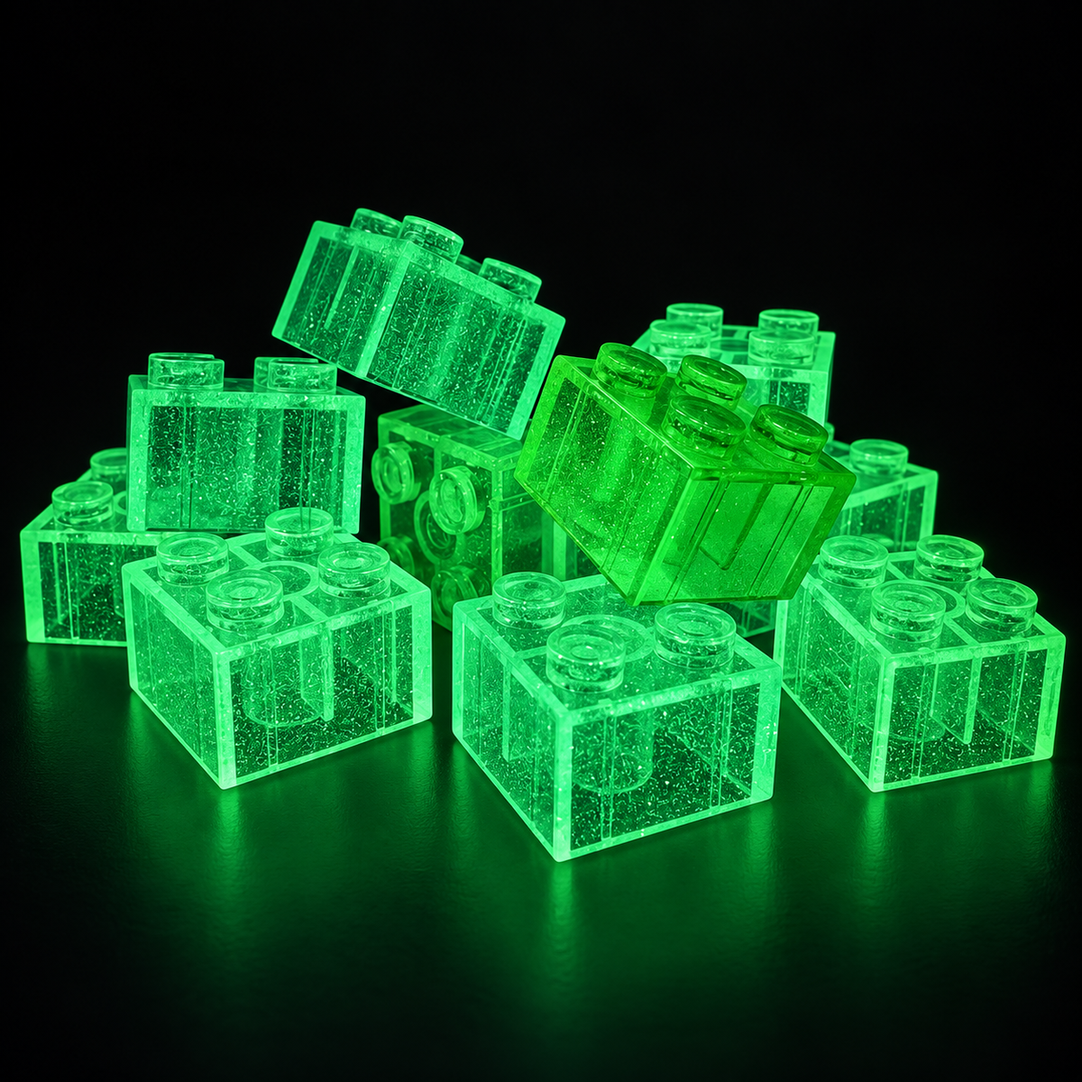 Speed Buddies Magic Bricks® – 20 nachleuchtende 2×2-Klemmbausteine für NANO