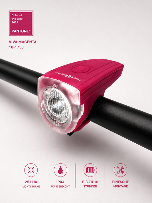 Kinder Fahrradlicht Rocket – StVZO Frontlicht Magenta