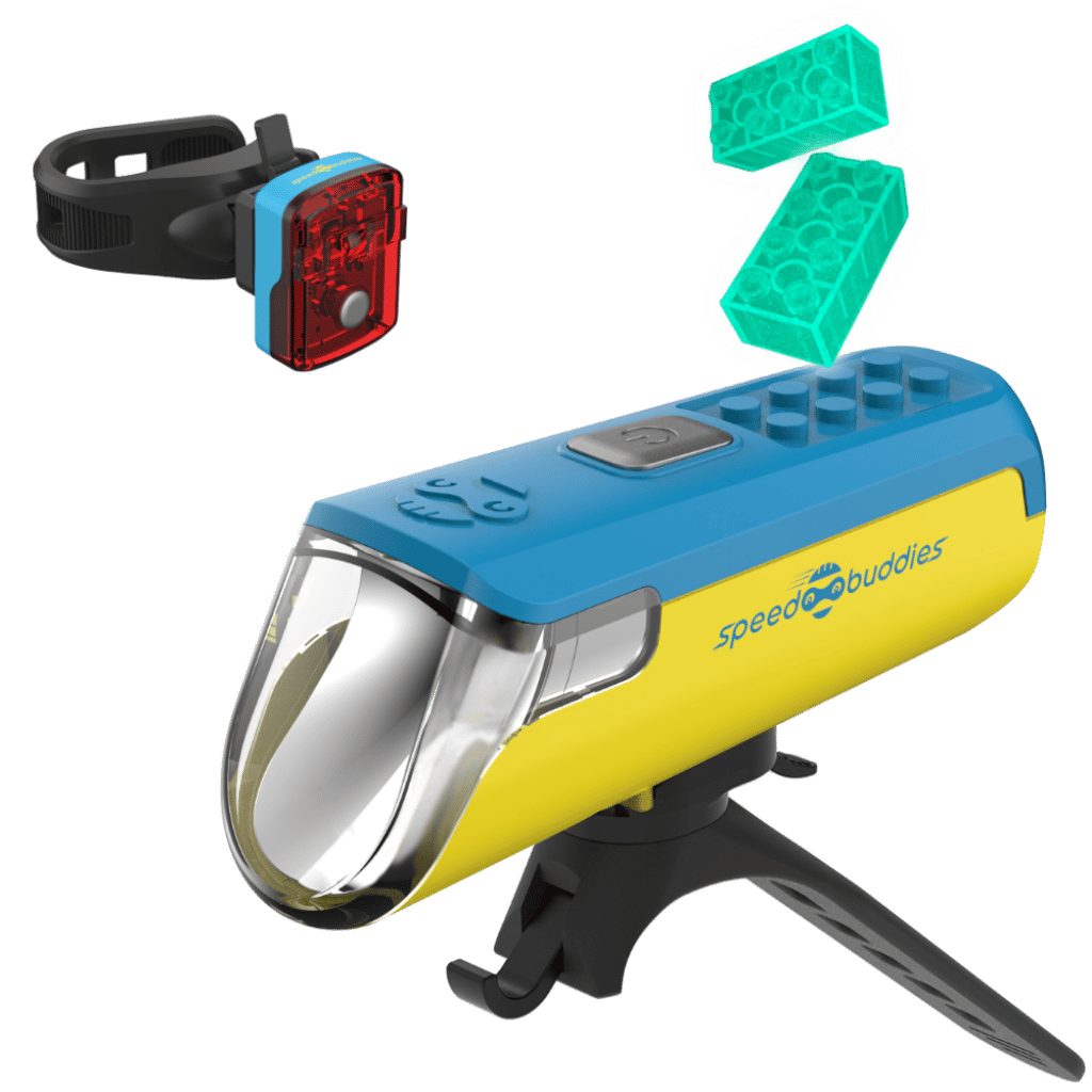 Speed Buddies Grippy Set Frontlicht Rücklicht Kinder StVZO Gelb Blau
