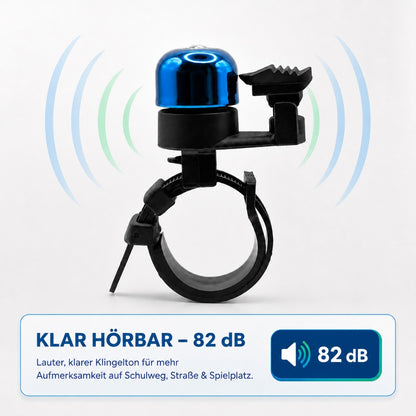 Kleine Fahrradklingel aus Messing – Blau