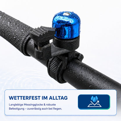 Kleine Fahrradklingel aus Messing – Blau
